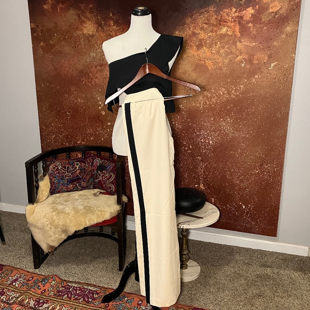 Adam by Adam Lippes Ivory Wool / Cashmere Pant, Silk Lined